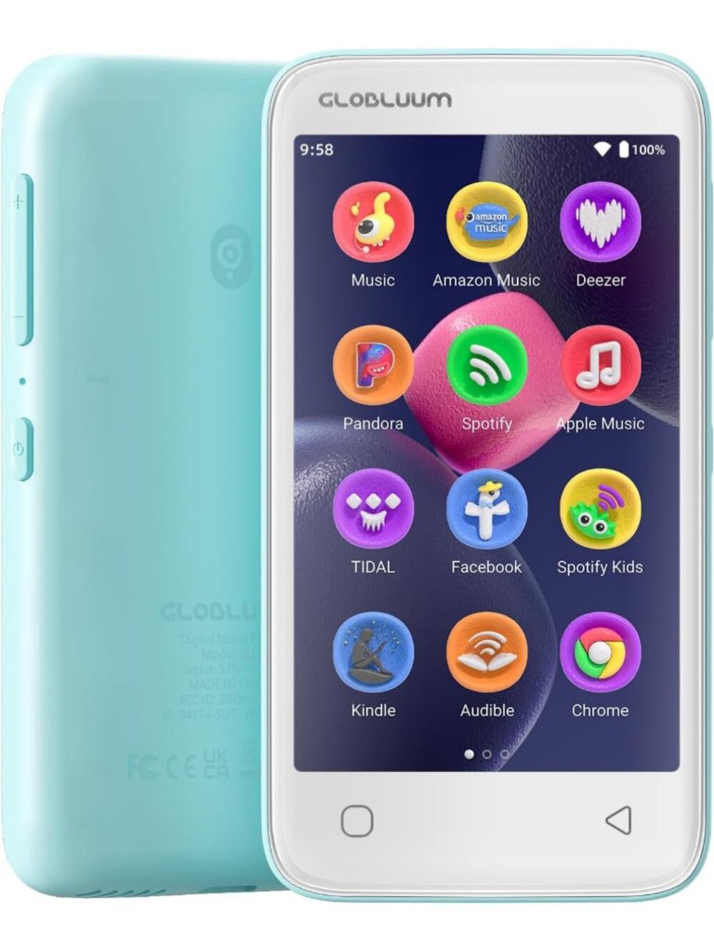 96GB Bluetooth MP3 Player with WiFi, 4" Touchscreen, HiFi Sound, Spotify & More